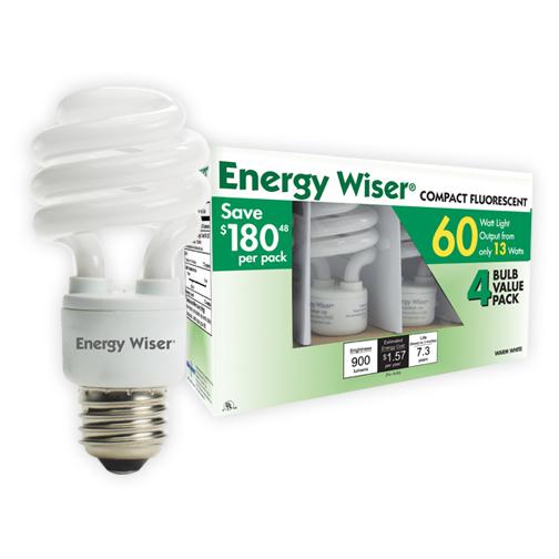 CF13WW/4PK 13-Watt Energy Wiser Compact Fluorescent T2 Coil, Warm White, 4-Pack