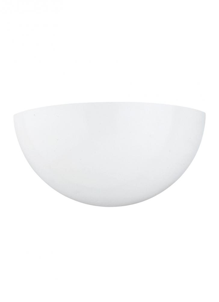 Edla traditional 1-light LED indoor dimmable bath vanity wall sconce in white finish with white plas