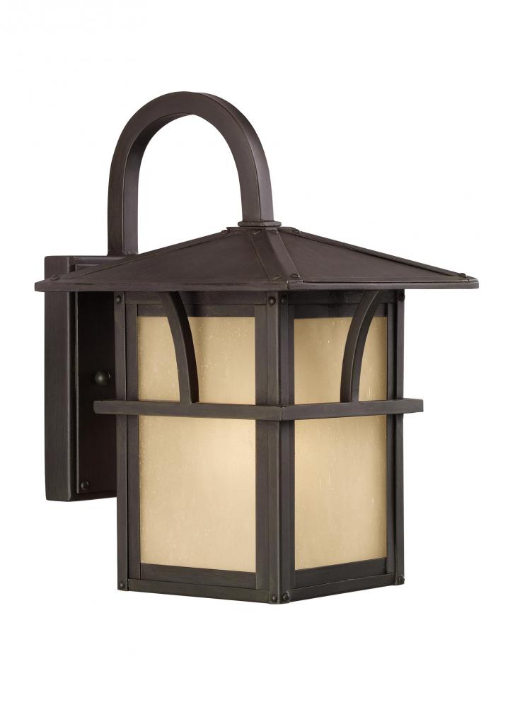 Medford Lakes transitional 1-light LED outdoor exterior small wall lantern sconce in statuary bronze