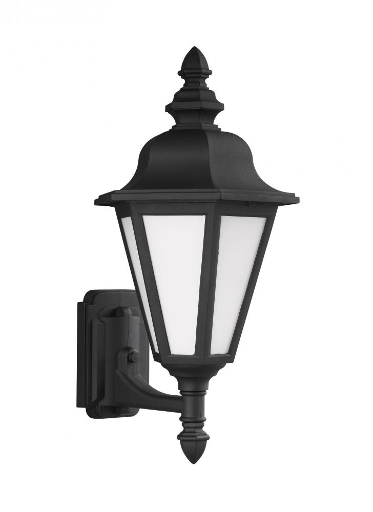 Brentwood traditional 1-light LED outdoor exterior medium uplight outdoor wall lantern sconce in bla