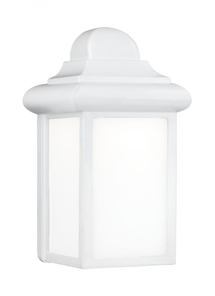 Mullberry Hill traditional 1-light LED outdoor exterior wall lantern sconce in white finish with smo