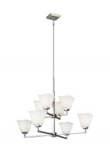 Generation Lighting - Seagull US 3113708-962 - Ellis Harper classic 8-light indoor dimmable ceiling chandelier pendant light in brushed nickel silv