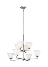Generation Lighting - Seagull US 3113708EN3-962 - Ellis Harper transitional 8-light indoor dimmable ceiling chandelier pendant light in brushed nickel