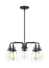 Generation Lighting - Seagull US 3114505-112 - Belton transitional 5-light indoor dimmable ceiling chandelier pendant light in midnight black finis