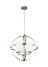 Generation Lighting - Seagull US 3124603-962 - Alturas contemporary 3-light indoor dimmable ceiling chandelier pendant light in brushed nickel silv