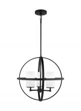 Generation Lighting - Seagull US 3124603EN3-112 - Alturas indoor dimmable LED 3-light single tier chandelier in midnight black finish with spherical s