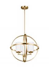 Generation Lighting - Seagull US 3124603EN3-848 - Alturas contemporary 3-light LED indoor dimmable ceiling chandelier pendant light in satin brass gol