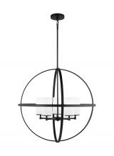 Generation Lighting - Seagull US 3124605-112 - Alturas indoor dimmable 5-light single tier chandelier in midnight black finish with spherical steel