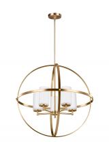 Generation Lighting - Seagull US 3124605-848 - Alturas contemporary 5-light indoor dimmable ceiling chandelier pendant light in satin brass gold fi