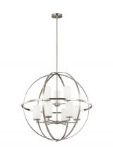 Generation Lighting - Seagull US 3124609-962 - Alturas contemporary 9-light indoor dimmable ceiling chandelier pendant light in brushed nickel silv