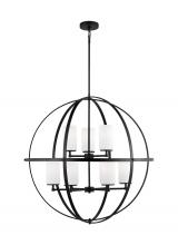 Generation Lighting - Seagull US 3124609EN3-112 - Alturas indoor dimmable LED 9-light single tier chandelier in midnight black finish with spherical s