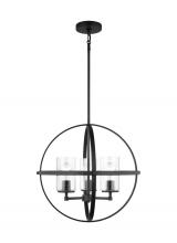 Generation Lighting - Seagull US 3124673-112 - Alturas indoor dimmable 3-light single tier chandelier in midnight black finish with spherical steel