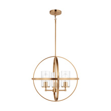 Generation Lighting - Seagull US 3124673-848 - Alturas indoor dimmable 3-light single tier chandelier in satin brass with spherical steel frame and