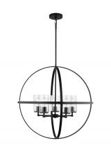 Generation Lighting - Seagull US 3124675-112 - Alturas indoor dimmable 5-light single tier chandelier in midnight black finish with spherical steel