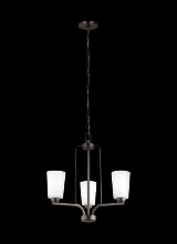 Generation Lighting - Seagull US 3128903-710 - Franport transitional 3-light indoor dimmable ceiling chandelier pendant light in bronze finish with