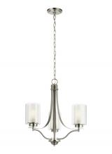 Generation Lighting - Seagull US 3137303EN3-962 - Elmwood Park traditional 3-light LED indoor dimmable ceiling chandelier pendant light in brushed nic