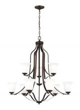 Generation Lighting - Seagull US 3139009EN3-710 - Emmons traditional 9-light LED indoor dimmable ceiling chandelier pendant light in bronze finish wit