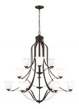 Generation Lighting - Seagull US 3139012-710 - Emmons traditional 12-light indoor dimmable ceiling chandelier pendant light in bronze finish with s
