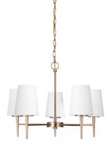Generation Lighting - Seagull US 3140405-848 - Driscoll contemporary 5-light indoor dimmable ceiling chandelier pendant light in satin brass gold f