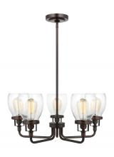 Generation Lighting - Seagull US 3214505-710 - Belton transitional 5-light indoor dimmable ceiling up chandelier pendant light in bronze finish wit