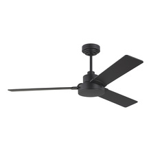 Generation Lighting - Seagull US 3JVR52MBK - Jovie 52" Indoor/Outdoor Midnight Black Ceiling Fan with Wall Control and Manual Reversible Moto
