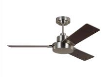 Generation Lighting - Seagull US 3JVR44BS - Jovie 44" Indoor/Outdoor Brushed Steel Ceiling Fan with Wall Control and Manual Reversible Motor