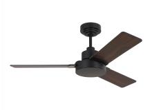 Generation Lighting - Seagull US 3JVR44MBK - Jovie 44" Indoor/Outdoor Midnight Black Ceiling Fan with Wall Control and Manual Reversible Moto