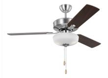 Generation Lighting - Seagull US 3LD48BSD - Linden 48'' traditional dimmable LED indoor brushed steel silver ceiling fan with light kit