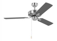 Generation Lighting - Seagull US 3LD48BS - Linden 48'' traditional indoor brushed steel silver ceiling fan with reversible motor