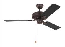 Generation Lighting - Seagull US 3LD48BZ - Linden 48'' traditional indoor bronze ceiling fan with reversible motor