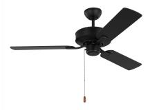 Generation Lighting - Seagull US 3LD48MBK - Linden 48'' traditional indoor midnight black ceiling fan with reversible motor
