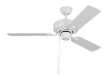 Generation Lighting - Seagull US 3LD48RZW - Linden 48'' traditional indoor matte white ceiling fan with reversible motor