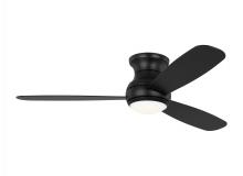 Generation Lighting - Seagull US 3OBSHR52MBKD - Orbis 52 Inch Indoor/Outdoor Integrated LED Dimmable Hugger Ceiling Fan