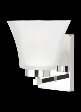 Generation Lighting - Seagull US 4111601-05 - Bayfield contemporary 1-light indoor dimmable bath vanity wall sconce in chrome silver finish with s