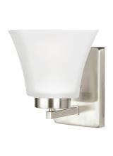 Generation Lighting - Seagull US 4111601EN3-962 - Bayfield contemporary 1-light LED indoor dimmable bath vanity wall sconce in brushed nickel silver f