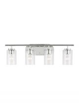 Generation Lighting - Seagull US 41173-05 - Oslo dimmable 4-light wall bath sconce in a chrome finish with clear seeded glass shade