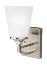 Generation Lighting - Seagull US 4124501-962 - Hanford traditional 1-light indoor dimmable bath vanity wall sconce in brushed nickel silver finish