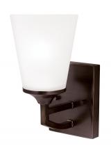Generation Lighting - Seagull US 4124501EN3-710 - Hanford traditional 1-light LED indoor dimmable bath vanity wall sconce in bronze finish with satin