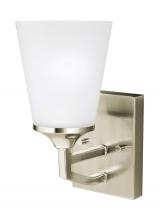 Generation Lighting - Seagull US 4124501EN3-962 - Hanford traditional 1-light LED indoor dimmable bath vanity wall sconce in brushed nickel silver fin