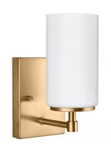 Generation Lighting - Seagull US 4124601-848 - Alturas contemporary 1-light indoor dimmable bath vanity wall sconce in satin brass gold finish with