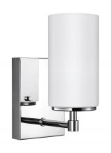 Generation Lighting - Seagull US 4124601EN3-05 - Alturas contemporary 1-light LED indoor dimmable bath vanity wall sconce in chrome silver finish wit