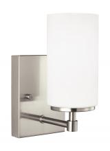 Generation Lighting - Seagull US 4124601EN3-962 - Alturas contemporary 1-light LED indoor dimmable bath vanity wall sconce in brushed nickel silver fi