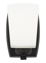 Generation Lighting - Seagull US 4128901-112 - Franport transitional 1-light indoor dimmable bath vanity wall sconce in midnight black finish with