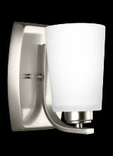 Generation Lighting - Seagull US 4128901EN3-962 - Franport transitional 1-light LED indoor dimmable bath vanity wall sconce in brushed nickel silver f