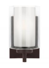 Generation Lighting - Seagull US 4137301-710 - Elmwood Park traditional 1-light indoor dimmable bath vanity wall sconce in bronze finish with satin