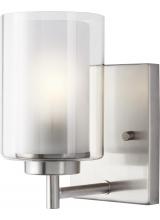 Generation Lighting - Seagull US 4137301EN3-962 - Elmwood Park traditional 1-light LED indoor dimmable bath vanity wall sconce in brushed nickel silve