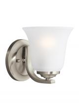 Generation Lighting - Seagull US 4139001-962 - Emmons traditional 1-light indoor dimmable bath vanity wall sconce in brushed nickel silver finish w