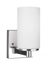 Generation Lighting - Seagull US 4139101EN3-05 - Hettinger transitional 1-light LED indoor dimmable bath vanity wall sconce in chrome silver finish w
