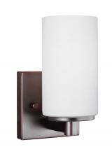 Generation Lighting - Seagull US 4139101EN3-710 - Hettinger transitional 1-light LED indoor dimmable bath vanity wall sconce in bronze finish with etc