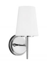 Generation Lighting - Seagull US 4140401-05 - Driscoll contemporary 1-light indoor dimmable bath vanity wall sconce in chrome silver finish with c